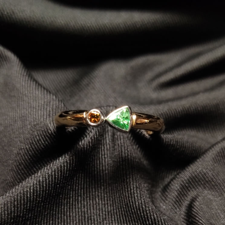 Bague or et platine